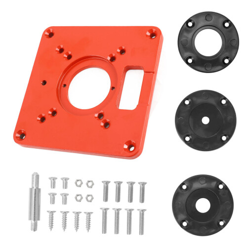 Multifunctional Aluminium Router Table Insert Plate, 120x120mm, Red 2