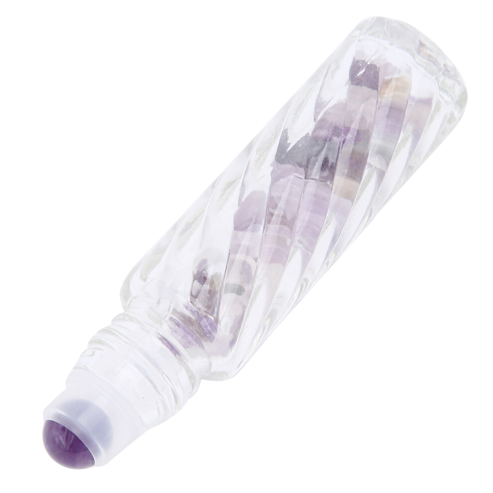 10ml Crystal Glass Essential Oil Roller Bottle with Amethyst Ball Portable Travel