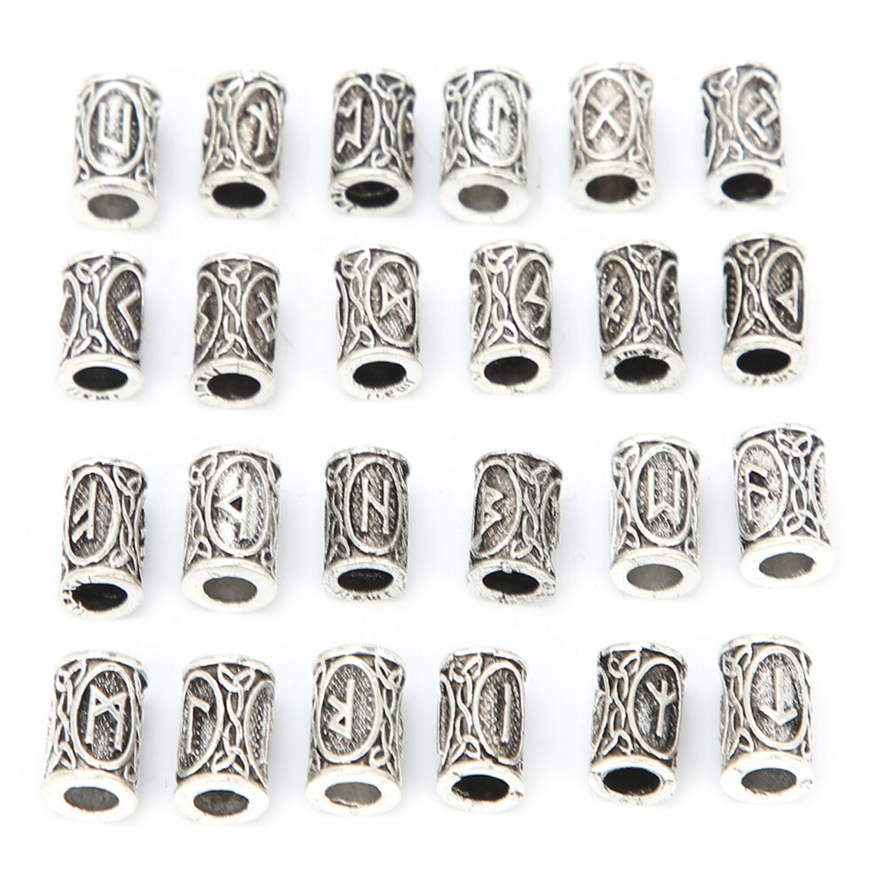 Vintage 24Pcs Alloy Dreadlock Beads for Men Beard and Hair Decorations