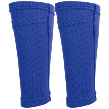 Fußballtrainingssocken mit doppelschichtigen Schienbeinschonern für Jugendliche M Blau Größe M