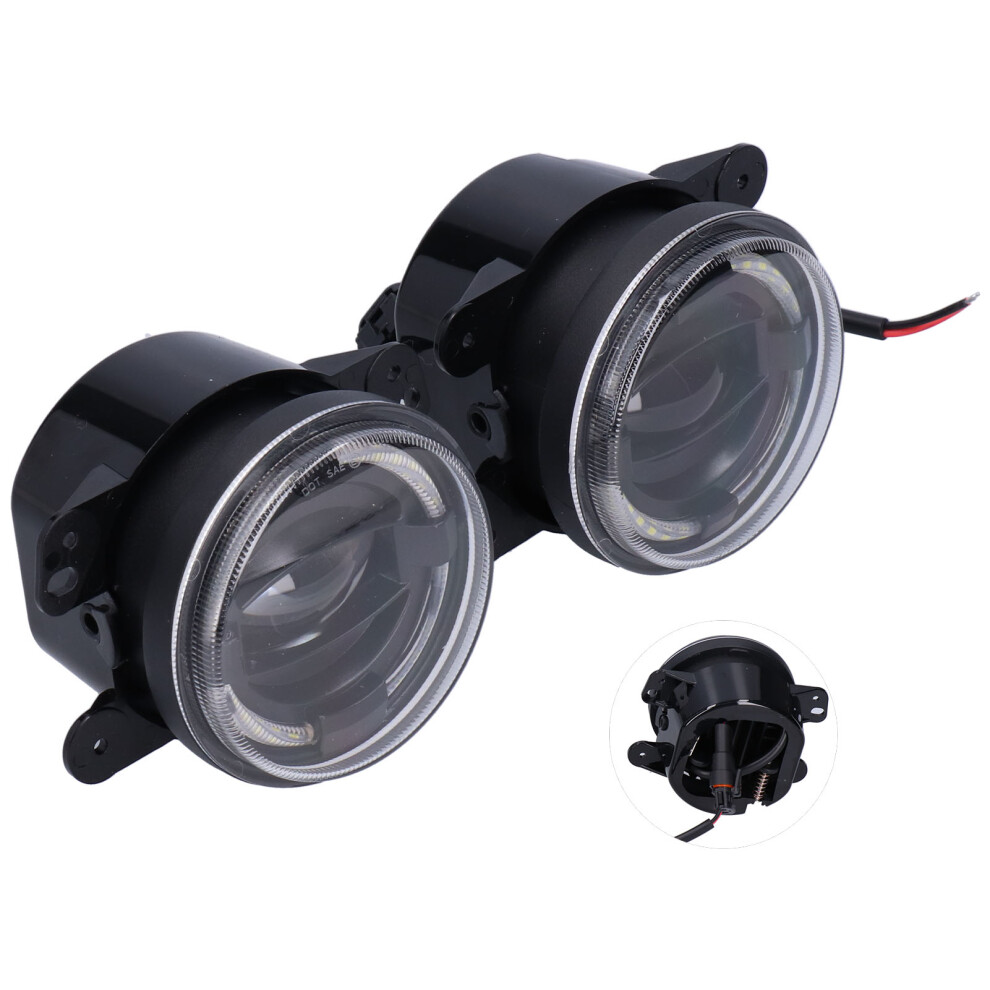 4In 30W Halo Led Fog For Jeep Wrangler 2007-2018, 2000Lm White/Light 8321359079984