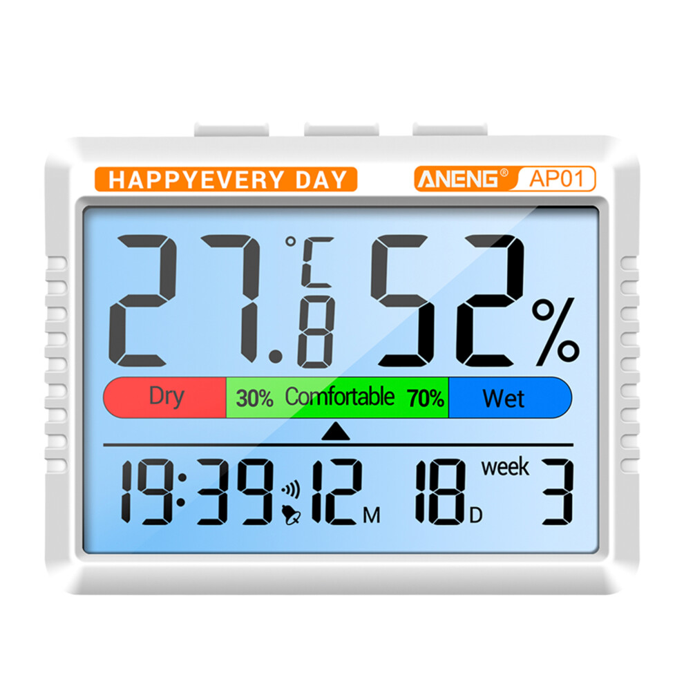 Multifunctional Rechargeable Thermohygrometer With Alarm, Calendar & Backlight 8221359080341