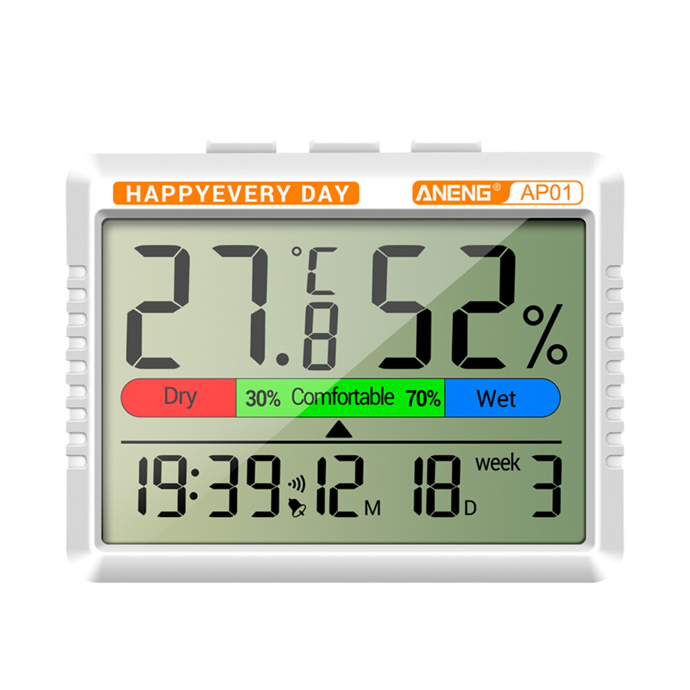 Multifunctional ThermoHygrometer with Alarm, Calendar & Snooze, ABS, 8.7cm