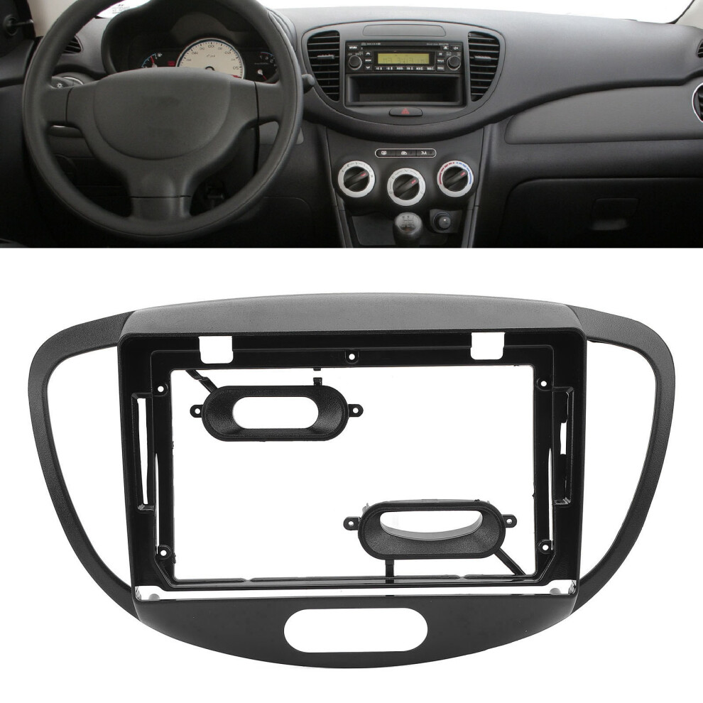 9 Inch Abs Navigation Panel Frame For I10 2007-2013 Without Wire Harness Black 6931359082383