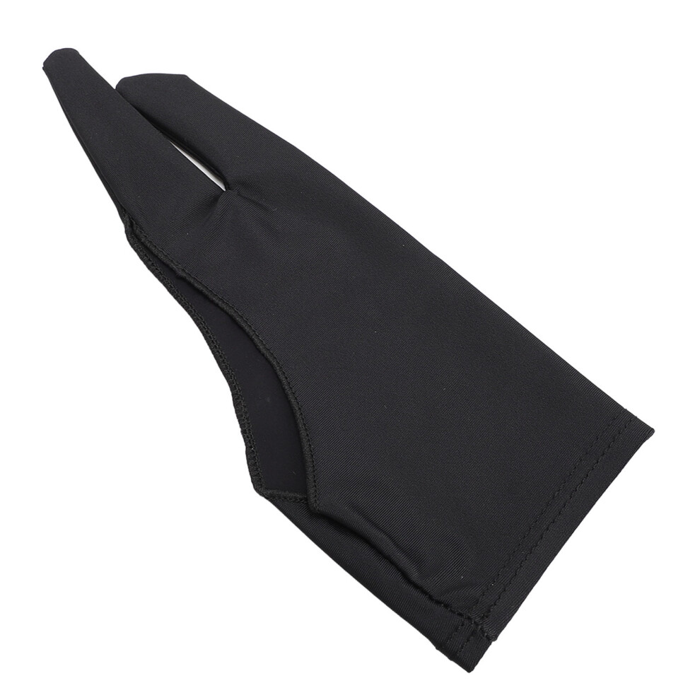 Black Artist Tablet Glove Set 5pcs Right Left Hand Two Finger Drawing Gloves