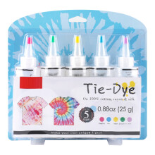 5 Farben DIY Tie-Dye-Kits, Stofffärbeset,
