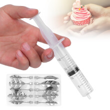 Tortenverzierung Zuckerguss Spritzrohr Set, Edelstahl, 12cm