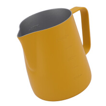 Edelstahl-Milchschaumbecher 300 ml Gelber Kaffee-Kunst-Pitcher für Baristas