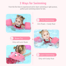 Non-Inflatable Kids Swim Float Set 3-6 Years, Pink/Green/Blue