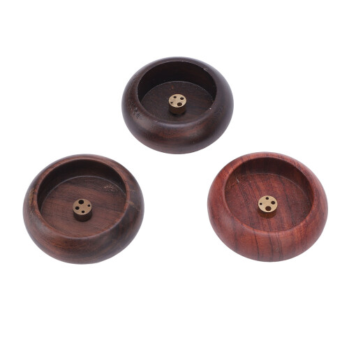 3 pezzi portaincenso noce-ebano 6,5 x 1,8 cm