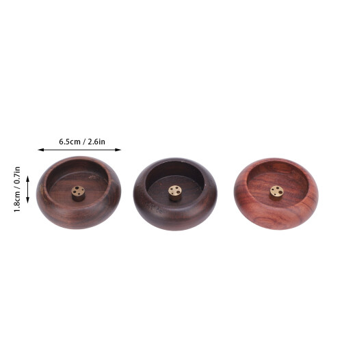 3 pezzi portaincenso noce-ebano 6,5 x 1,8 cm 1