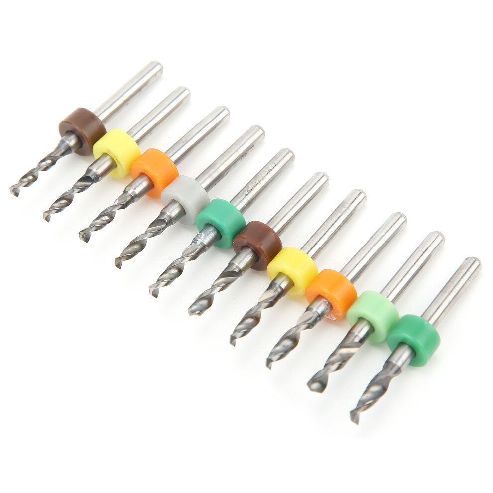 Tungsten Steel Micro Twist Bits 10 Pack 2.1-3.0Mm Straight Handle For Pcb Work 9351359091784