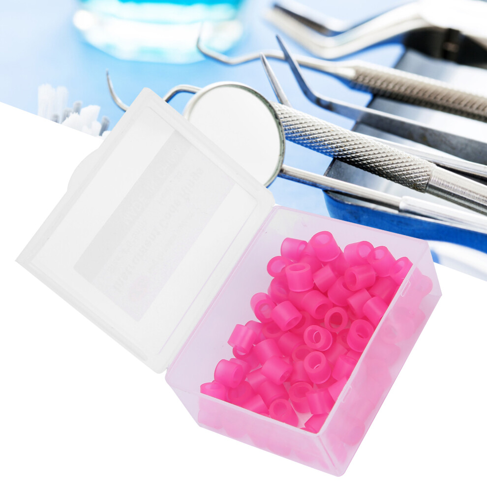 Pink Dental 100Pcs Silicone Color Code Rings For Instruments Safety