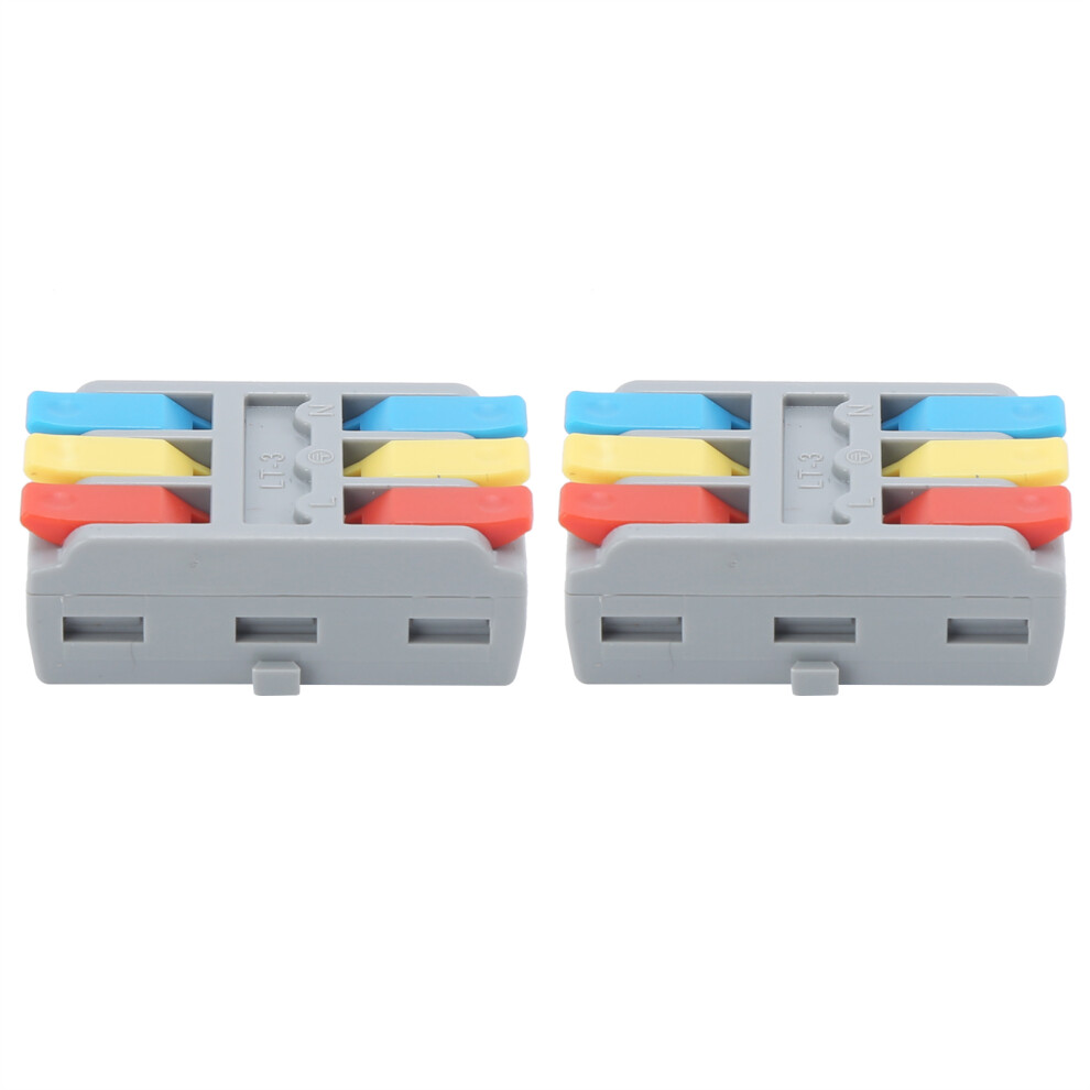 2Pcs Wire Clamp Terminal 3-Position Push-In Connector 250V 32A 8111359095950