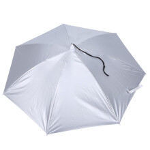 77 cm Winddichte kopfmontierte Faltregenschirm Silberblau für Sonne & Regen