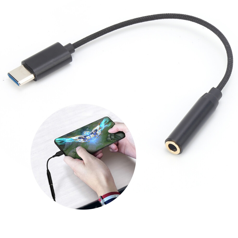 Braided 3.5Mm Trrs To Typec Audio Adapter Cable For Phone Durable And Flexible 5031359100764