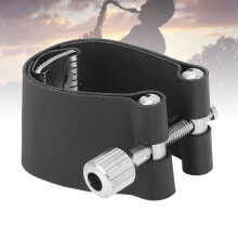 Tenor Saxophone Mouthpiece Ligature Black PU Leather Adjustable Screw Fastener