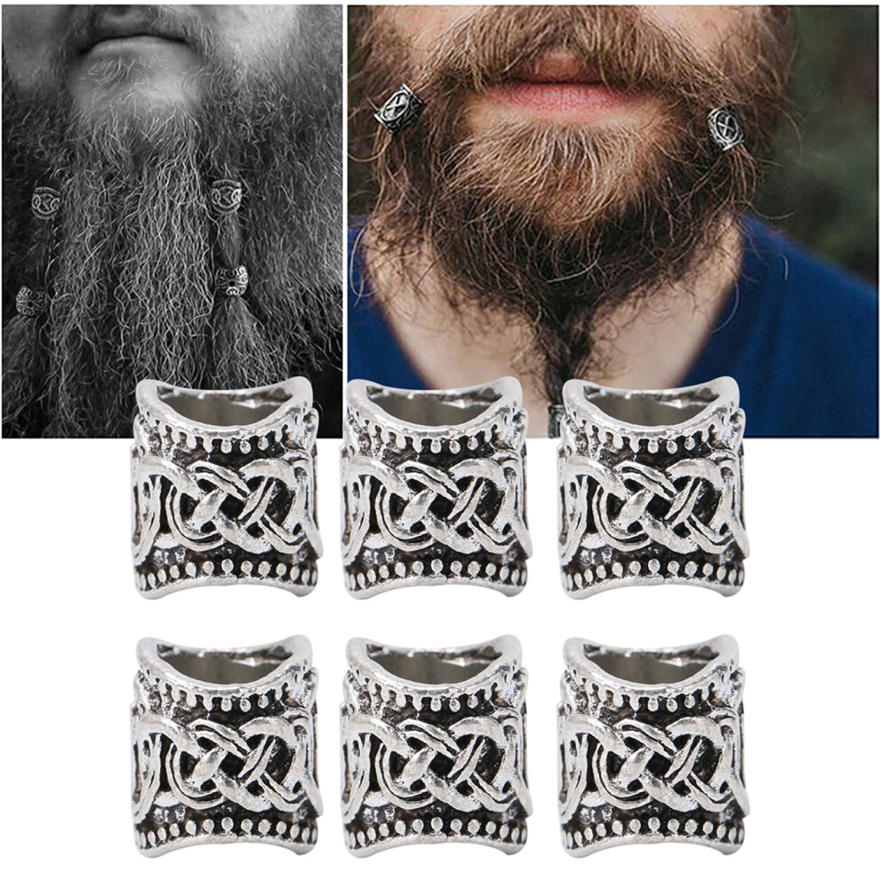 24pcs Alloy Vintage Beard & Dreadlocks Hair Beads for Braiding Jewelry