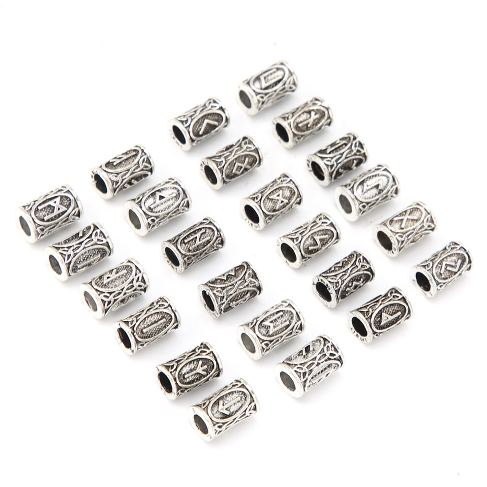 Unisex Viking Hair Beads 24Pcs Alloy Vintage Dreadlock Beads Men's Hair Decoration