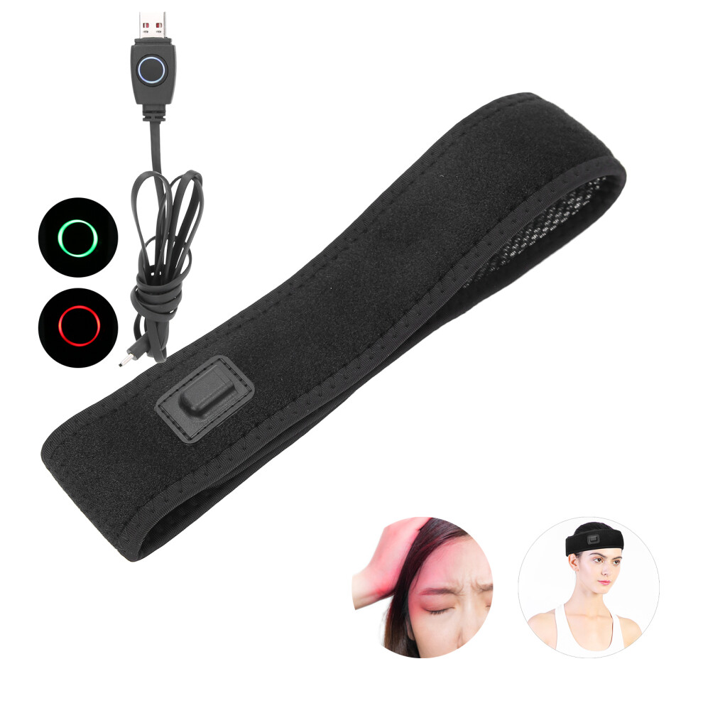 Black Electric Head Wrap with Carbon Fiber Heating 5V Power 3 Gears Adjustment