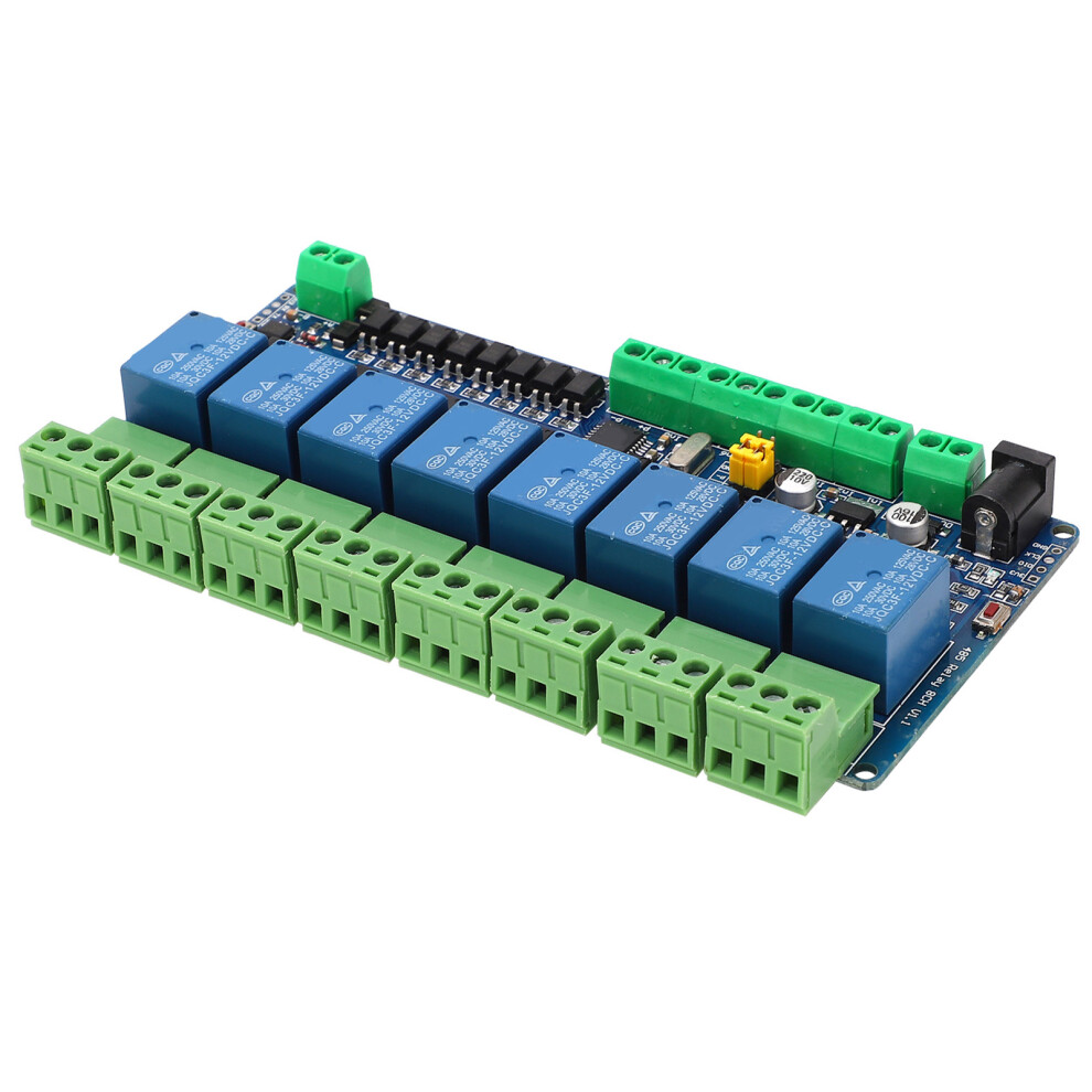8 Channel Rs485 Ttl Relay Module 12V, 14.3X6.7cm For Smart Home 7621359106323