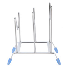 Multifunction 2-Grid Stainless Steel Pot Lid Rack 14.8x17x19cm