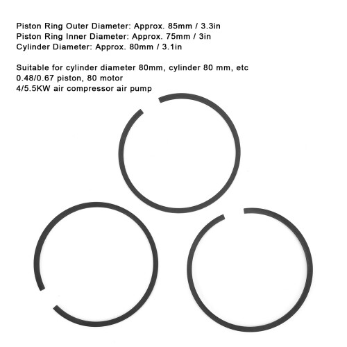 80mm Piston Ring for 0.48/0.67 Piston, 4/5.5KW Air Compressor 2