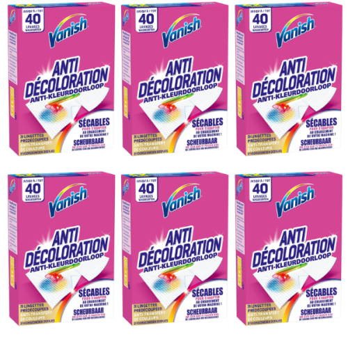 Vanish Vanish Anti Colour Catching Transfer Box 20 Sheets x6 Boxes