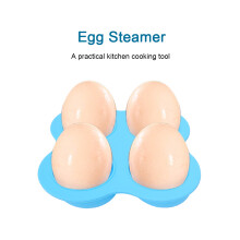 Silicone Egg Steamer Tray 4 Holes Kitchen Steaming Tool for Easy Cook Blue