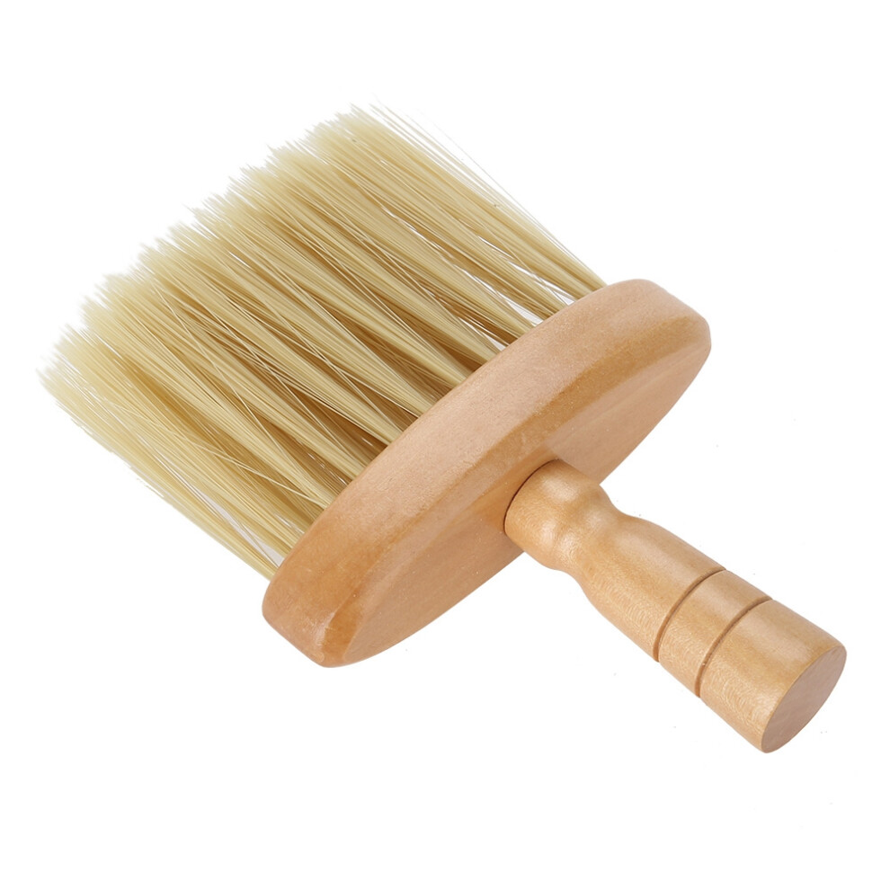 Neck Face Duster Brush Salon Hair Cleaner Wooden Sweep Tool, 15cm