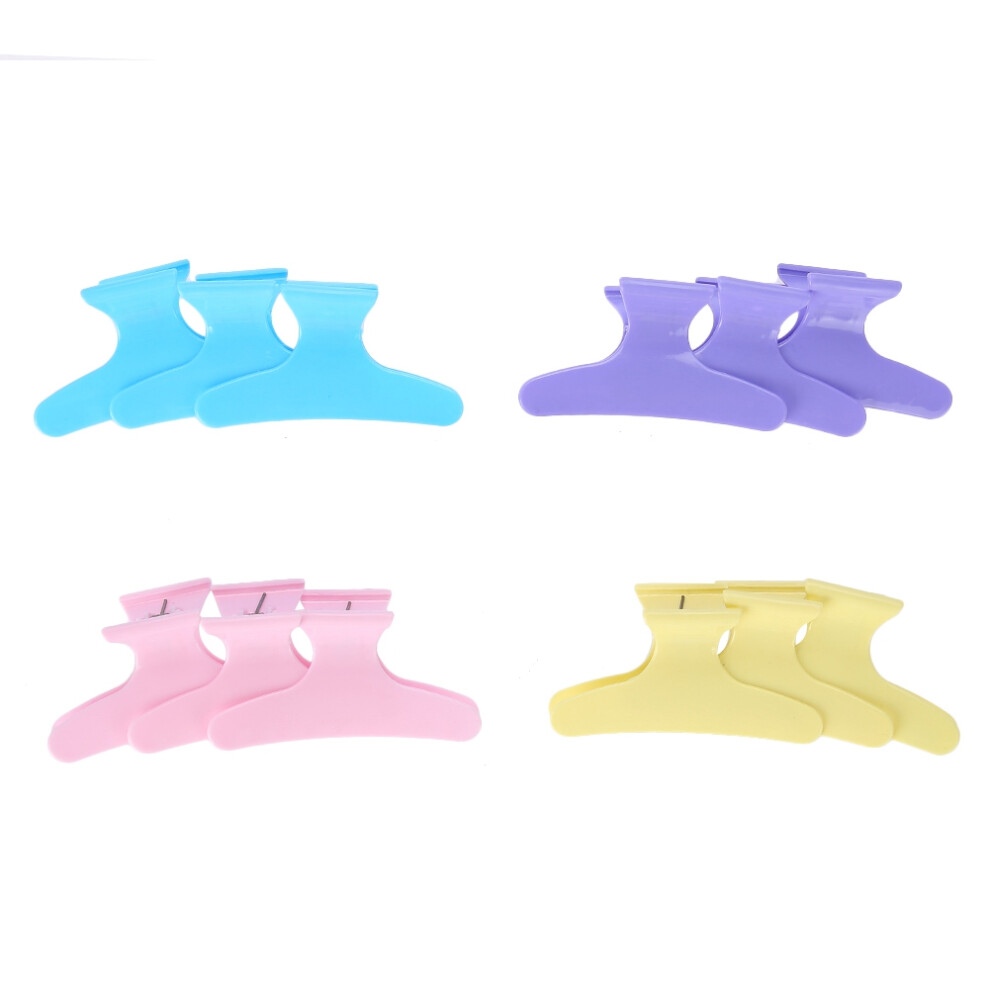 Set of 12 Colourful Butterfly Hair Clips Hair Claw Clamps Hairdressing Tool AU