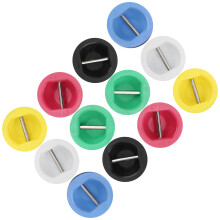 12PCS Surfboard Leash Plugs Round Cup Deck Fittings, PVC, 6 Colors