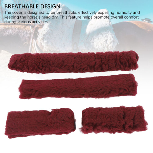 Horse Halter Cover Set – Breathable Plush, Soft, Long Loop, Protective 2