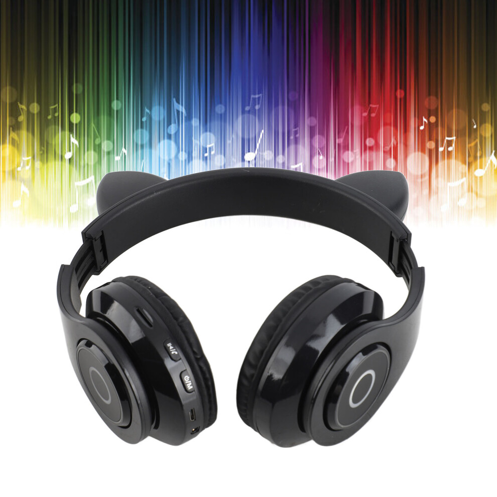 Wireless Cat Ear Headset Bluetooth 5.0 400Mah 10H Play Black 9461359119057
