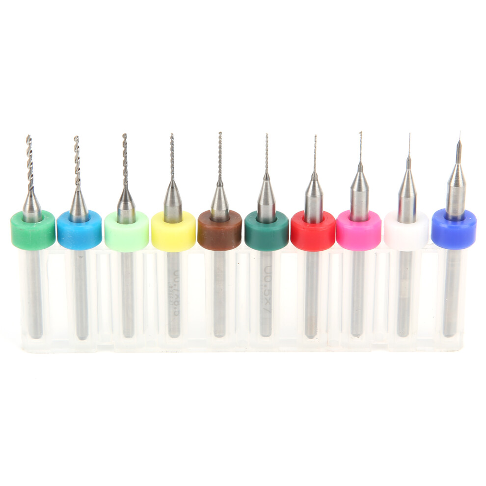 10Pcs Pcb Drill Bits Set 0.1-1.0Mm Tungsten Steel Mini Punch Tools 4301359121153