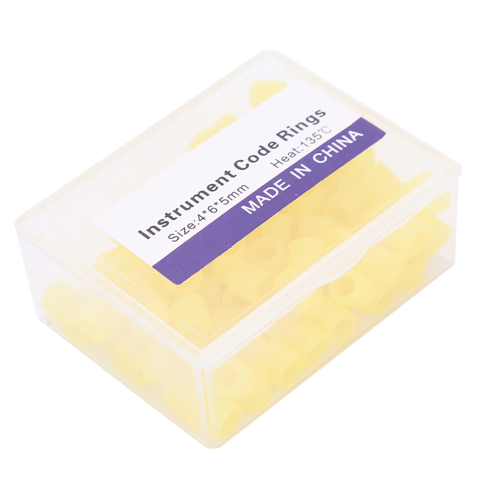 Yellow Orthodontic Silicone Dental Color Code Rings (100Pcs) Nontoxic