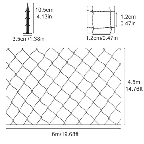 Black Orchard Bird Netting - High Density Polyethylene, Knotless Pond Net 1