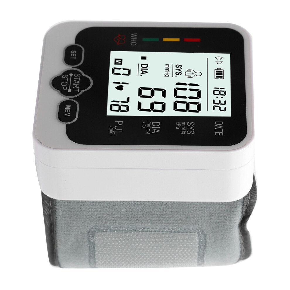 Automatic Wrist Blood Pressure Monitor with LCD Screen and Voice Guidance