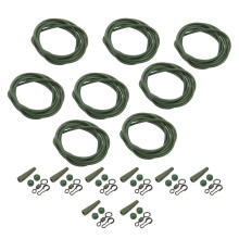 8PCS ABS+Copper Alloy Portable Silicone Carp Fishing Rig Set – Green