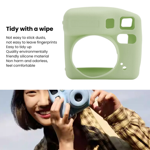 Green Silicone Protective Case for SE Instant Camera, Fall Resistant, Soft Shell 2