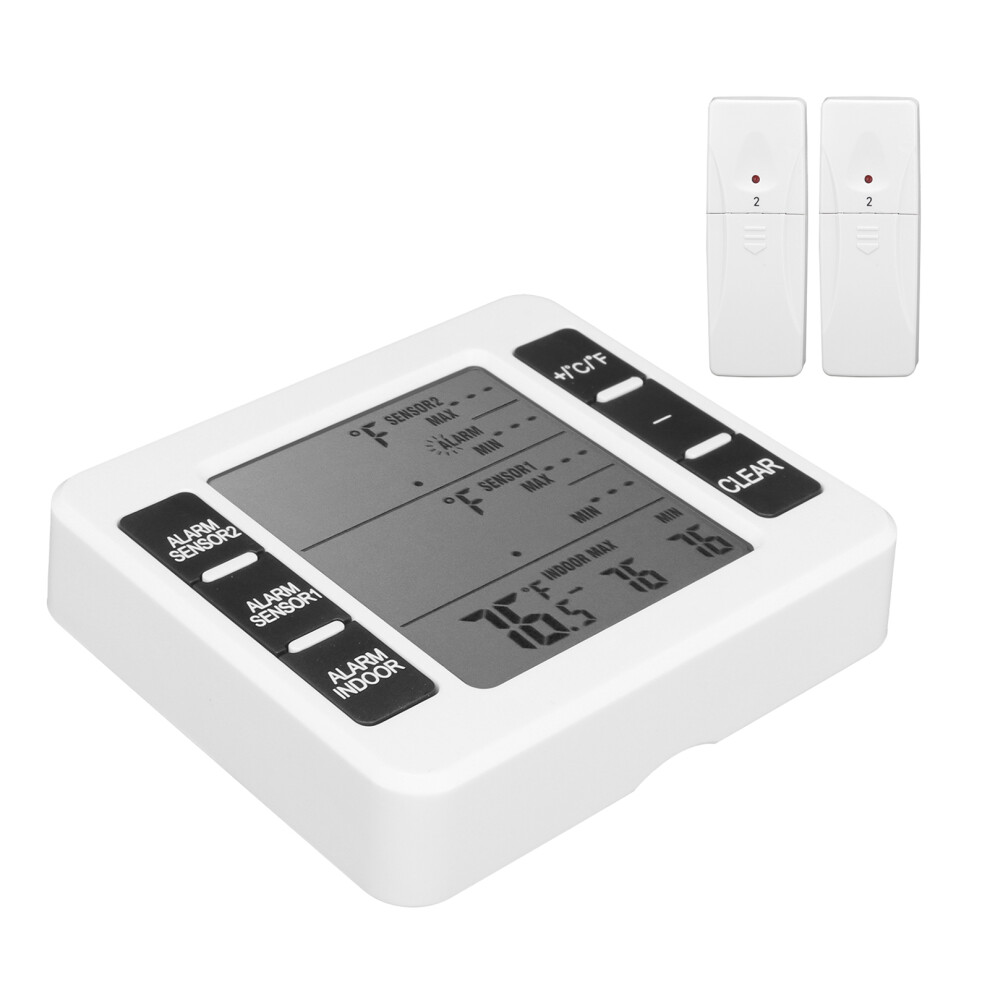 Wireless Refrigerator Thermometer with Audible Alarm, -40 to 60