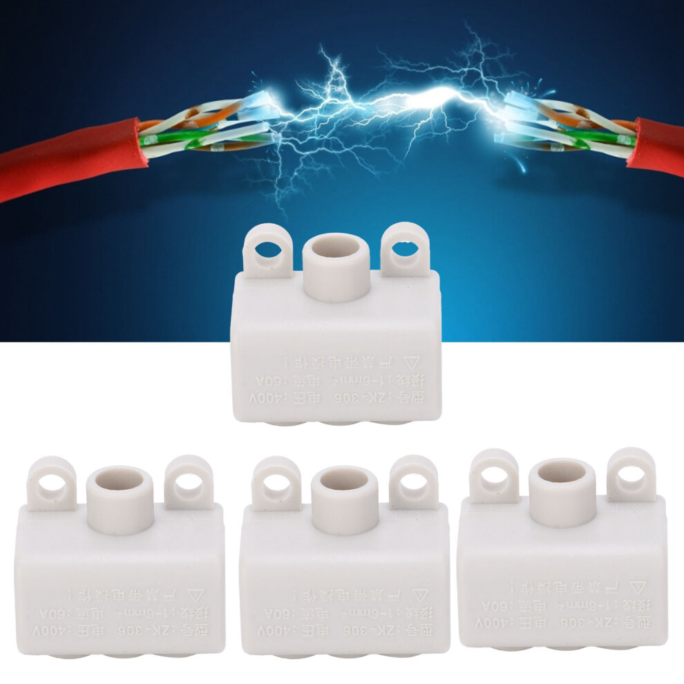 Zk-306 4Pcs Wiring Terminal Block Tshape Main Splitter 400V 60A Industrial 4631359136346