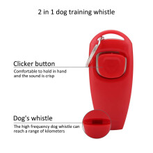 Haustier-Hundepfeifen-Clicker für Hund- und Katzen-Training Schlüsselring Rot (7,5x3,5x2cm)