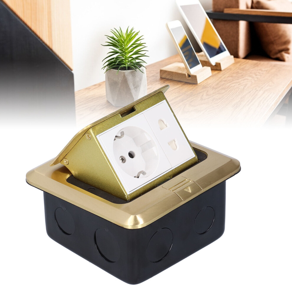 Waterproof Brass Floor Socket 16A With 2-Port Electrical Outlet, 120X120mm 4651359139017