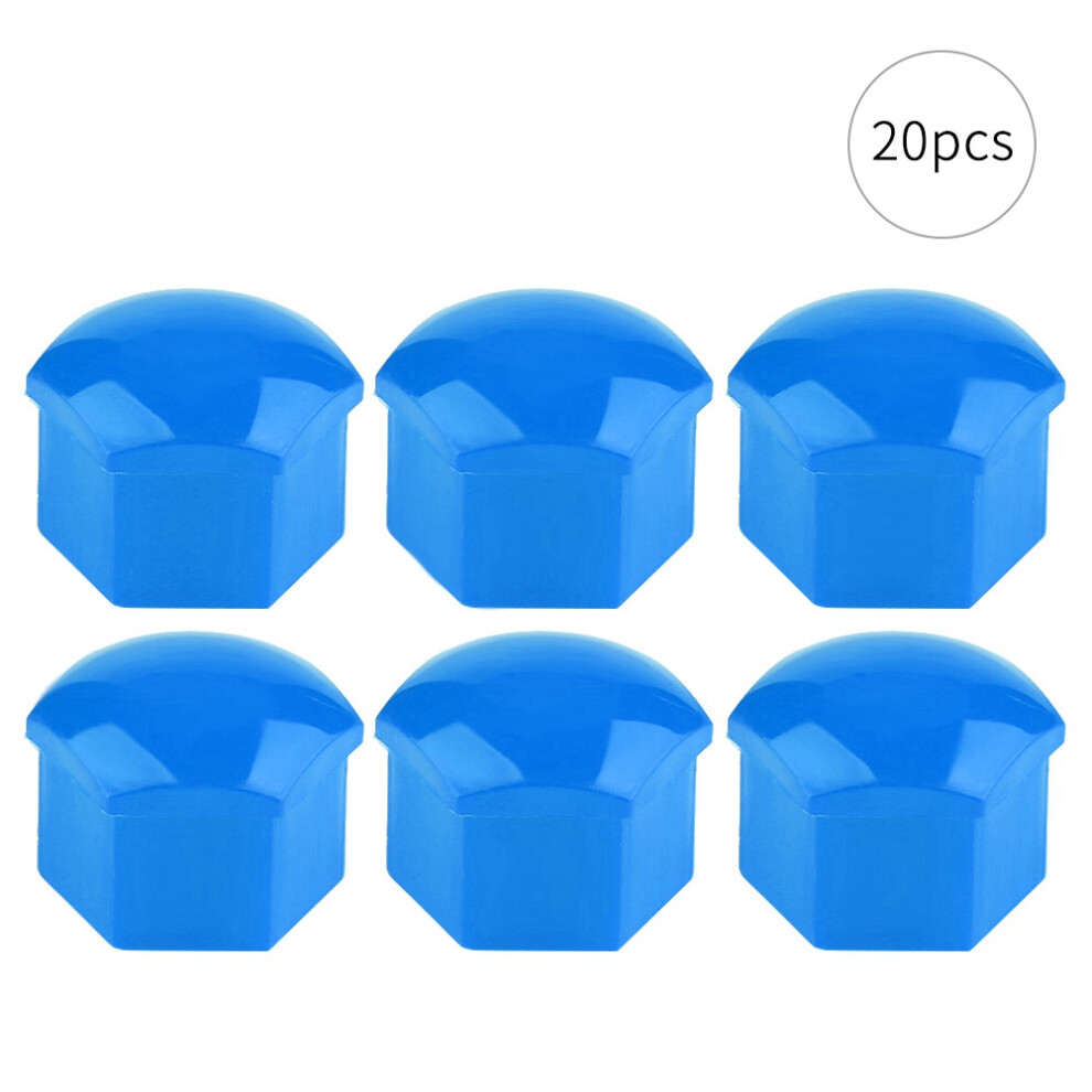 Vehicle Wheel Nut Cover 17Mm 20Pcs Anti Theft Hub Screw Cap Blue 8151359137670