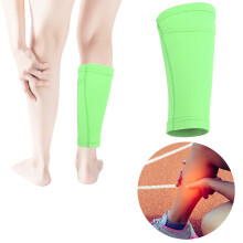 Jugendgrüne doppellagige Fußball-Schienbeinschoner-Socken, Nylon, M