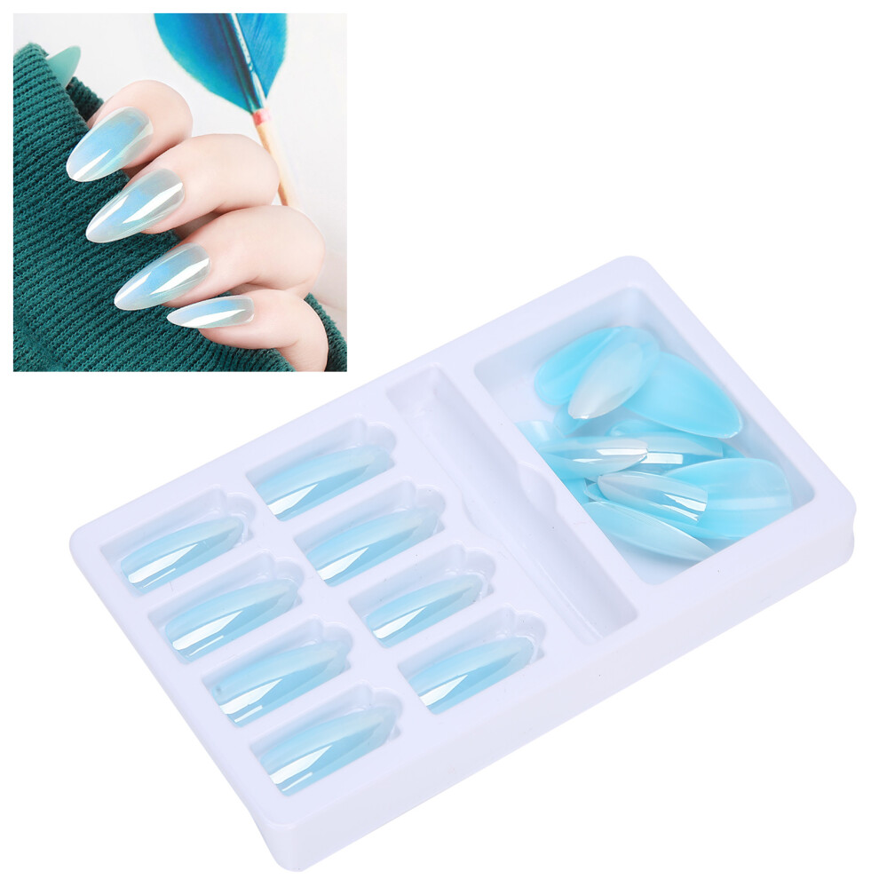 24pc Gradient Pointed False Nails Kit with Nail File in F745-15
