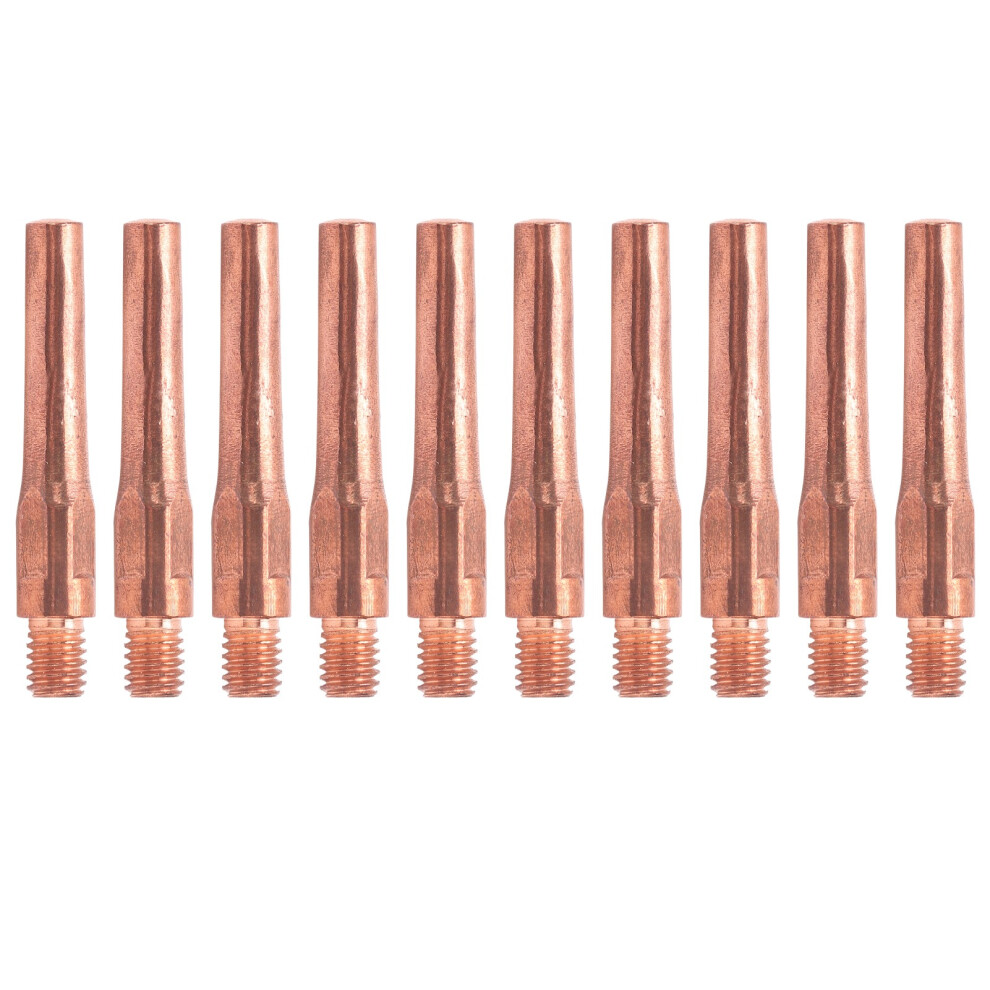 10Pcs Welding Gun Conductive Contact Tips Copper Nozzle M6 45x7.5x1.2mm