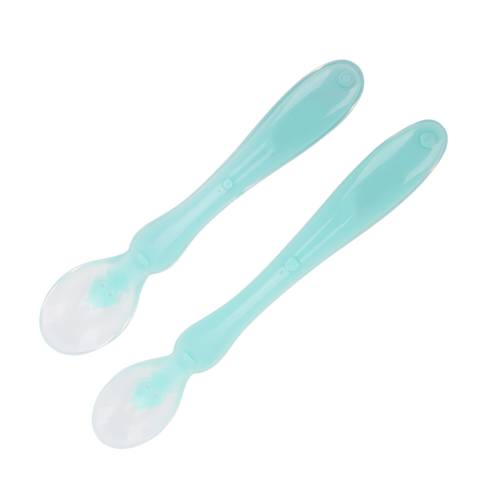 2Pcs Baby Silicone Soft Spoons Bpa Free Drinking Feeding Kit Green