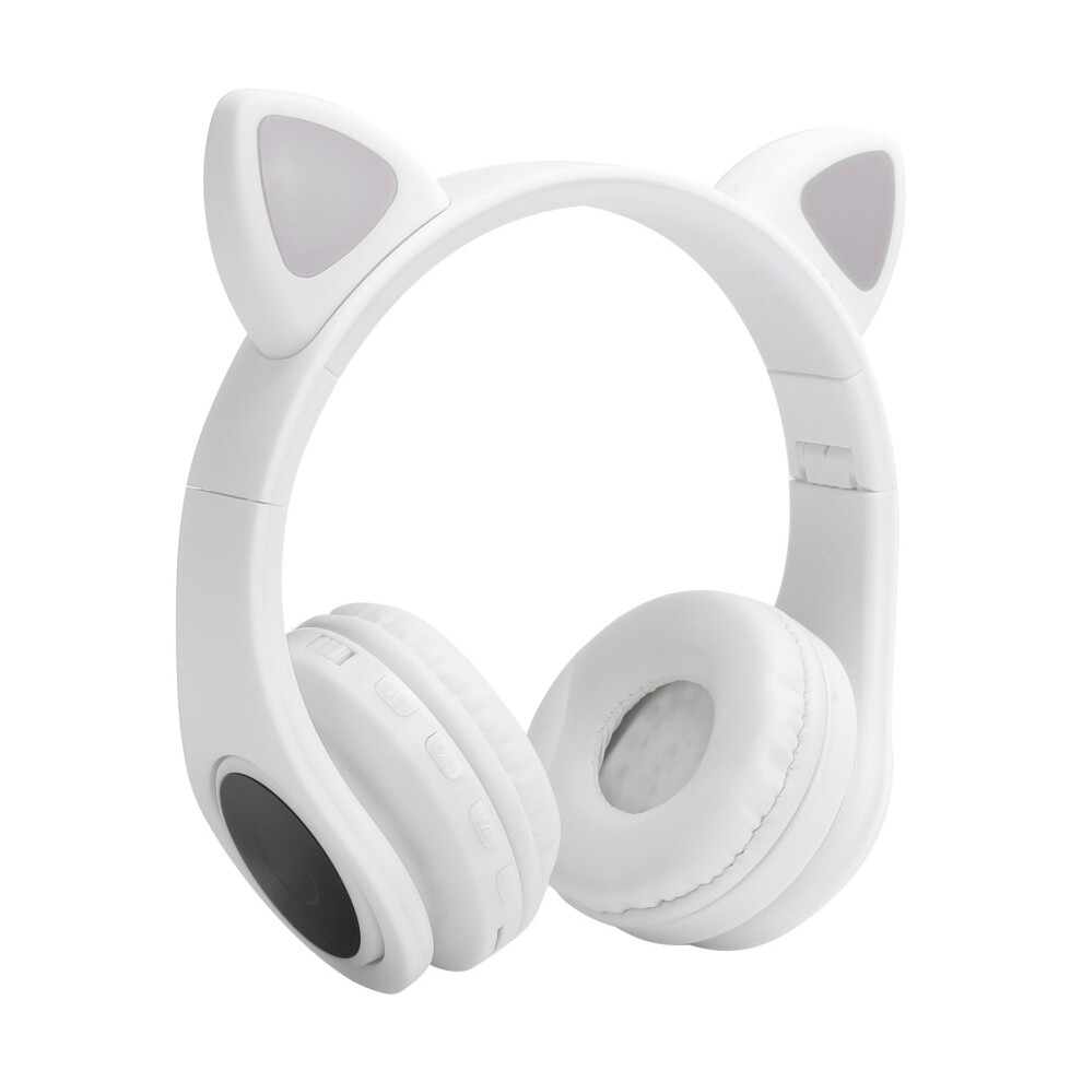 Wireless Bluetooth Cat Ear Headset 400Mah Noise Reduction White 4661359148483